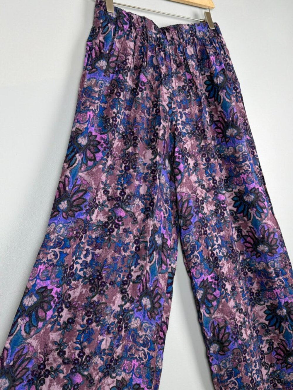 Mossimo Pants Womens M Purple Bohemian Wide Leg Beach Pool Resort Vacation Boho